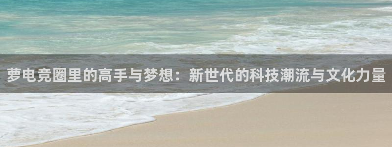 蜂鸟电竞app官方下载：萝电竞圈里的高手与梦想：新世代的科技潮流与文化力量